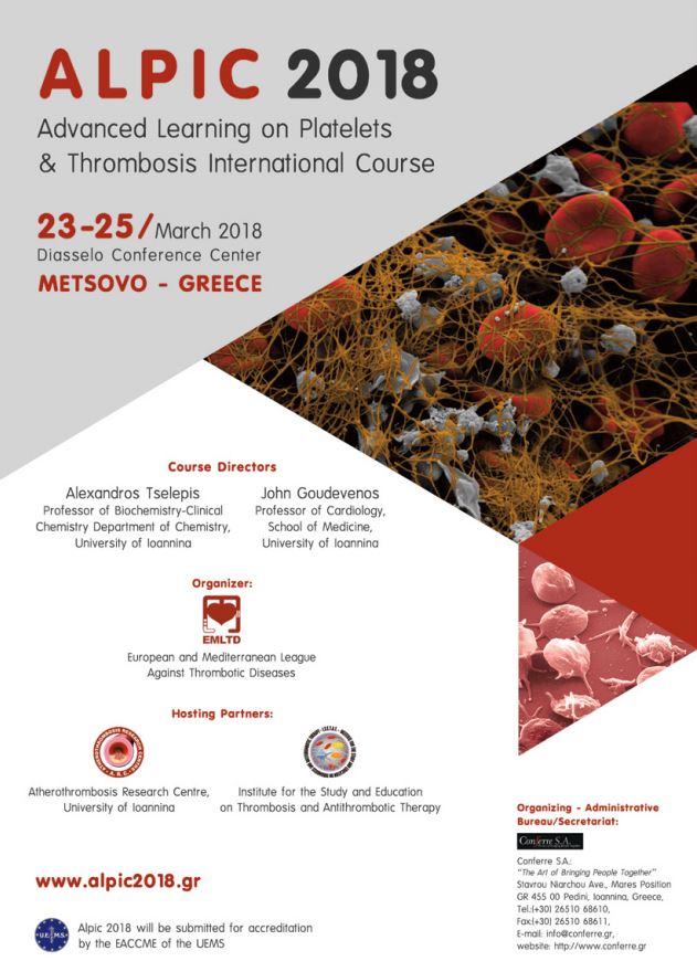 ALPIC 2018 - Advanced Learning on Platelets & Thrombosis International Course
